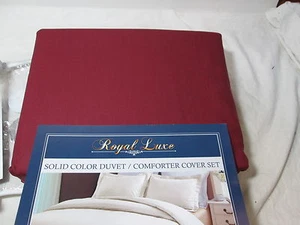 Nuevo Juego de 3 Fundas y Fundas Royal Luxe King - 230 TC Vino de Borgoña Nuevo en Paquete - Imagen 1 de 2