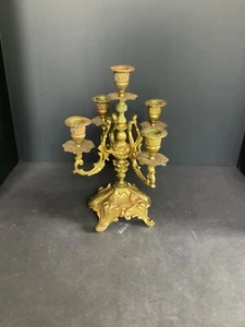 Vintage Brass 5 Arm Candelabra Italian Baroque Style - Picture 1 of 7