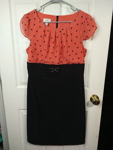 Alyx Limited Vestito Donna 12 Nero Arancione Pois Trasparente Cappuccio Manica Schiena Zip...