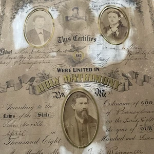 Photo Marriage 1877 Lehigh Heidelberg Schnecksville Handwerk Renninger Kern - Picture 1 of 10