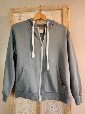 Sudadera con capucha Doublju para mujer con cremallera azul gris talla L mezcla de algodón polar... Foto 1 de 4