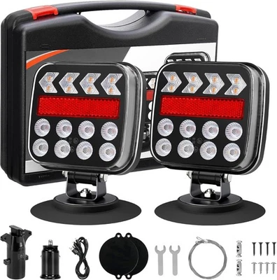 Wireless Magnetic Trailer Lights – Rechargeable LED Trailer Light Kit Reflectors - Image 1 of 4