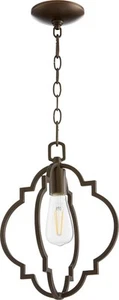 Quorum Dublin Quatrefoil 11" Pendant Light in Oiled Bronze - Picture 1 of 1