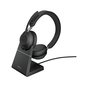 Jabra Evolve2 65 MS Stereo Wireless Headset with USB-A Charging Stand Black - Afbeelding 1 van 7