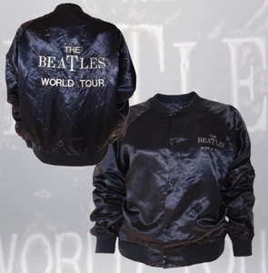 THE BEATLES GIACCA RASO NERO 1964 WORLD TOUR - Foto 1 di 7