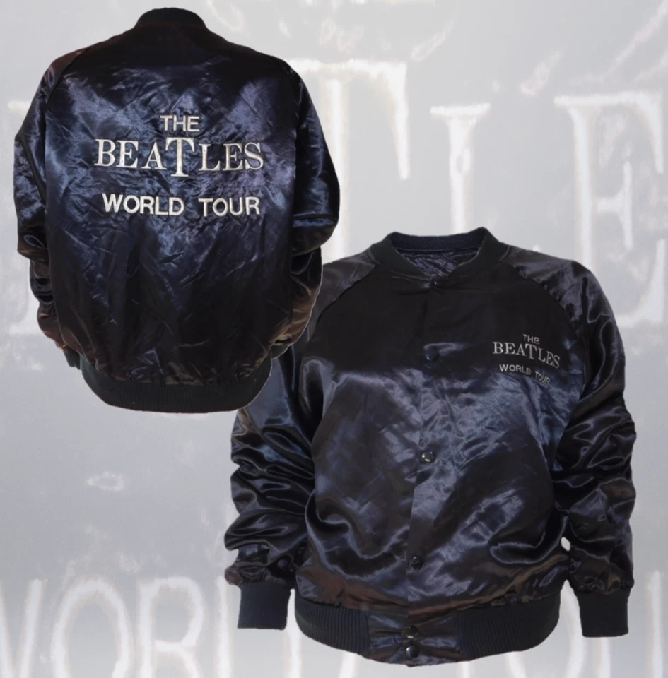 BEATLES ЧЕРНЫЙ АТЛАСНАЯ КУРТКА 1964 МИРОВОЙ ТУР - Изображение 1 из 4