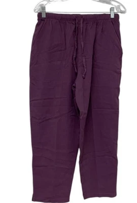 Pantalones Northern Reflections para mujer S malva con cordón cintura recortada algodón nuevos con etiquetas Foto 1 de 4
