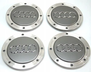 4B0601165A 148mm Alloy Wheel Centre Caps Hubs Dust Covers A4 A6 A8 Silver - Picture 1 of 3