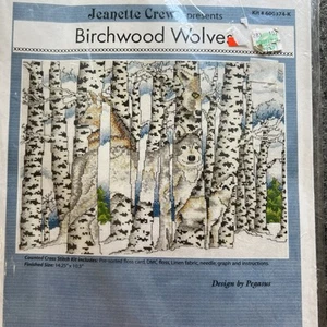 Birchwood Wolves Counted Cross Stitch Kit #600374-K Jeanette Crews Designs, 2002 - Picture 1 of 3