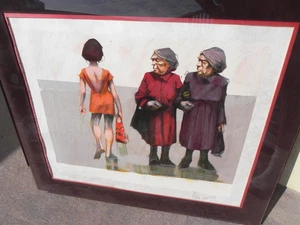 Aldo Luongo b1941 signiert limitierte Auflage Druck alte Damen ogling junges Ding humorvolle Kunst - Bild 1 von 12