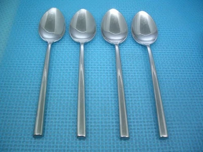 Cambridge OONA Set of 4 Teaspoons 7 1/8" Crate & Barrel 18/10 Stainless Flatware - Image 1 of 4