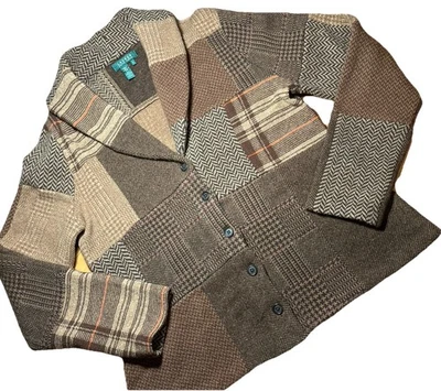 158 Vintage Ralph Lauren Lambswool Patchwork Blazer Cardigan Jacket XL - Image 1 of 4