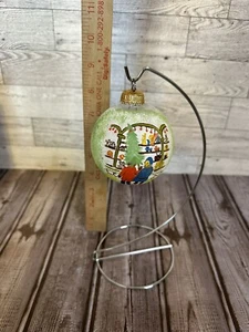 Pair Of VTG Hand painted Glass Christmas Ornaments Vintage 1970s Snowman Winter - Picture 1 of 8