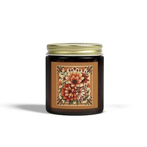 Beautiful Earthy Flower Design, Scented Candle, Meditation, Wellness, Selfcare - Picture 1 of 13