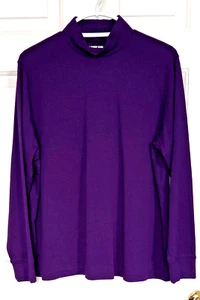 LANDS' END Relaxed Cotton Mock Rollkragen - Gr. 1X 16W-18W - 100% Baumwolle, lila - Bild 1 von 8