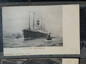 Lot 3 Vintage Unused Holland-America Line Postcards T.S.S. New Amsterdam Veendam - Picture 1 of 5