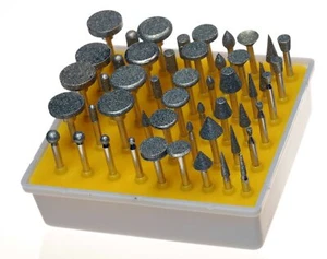 SE 50 pc 80 Grit Assorted Diamond Wheel Burr Set Glass Dremel Rotary Bit Ceramic - Picture 1 of 4