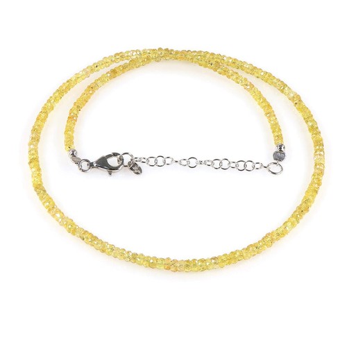 VETEMENTS Collana Donna Elegante Zircone Giallo Sfacciato Pietra Rotonda 18" Perline