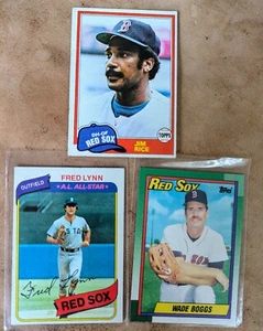 Lot Boston Red Sox Baseball Karten Wade Boggs Fred Lynn Jim Rice topps - Bild 1 von 2