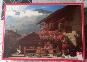 Nathan 2000 Pieces Jigsaw Puzzle Hameau Fleuri Chalet 98 Cm X 69 Cm Vintage 1989 - Imagen 1 de 11