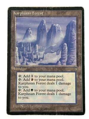 MTG Karplusan Forest Ice Age Heavy Play HP Regular Vintage Old School Magic - Image 1 of 2