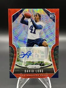 2019 Panini Prizm Rookie Autographs Prizm Red /149 David Long #386 Packers RC - Picture 1 of 2