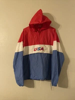 Rare Vintage MEGA SPORT Team USA 1984 Hood Track Jacket 80s LA Olympics  Size XL - Image 1 of 4