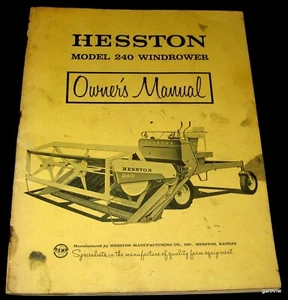 HESSTON 1961 MODELL 240 WINDROWER BESITZERHANDBUCH * LANDWIRTSCHAFTLICHES GERÄT * KANSAS - Bild 1 von 5