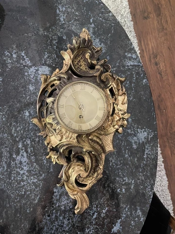 French Gilt Bronze Rococo Louis XV Cartel Clock, 7-Day! Large & Heavy! Cover