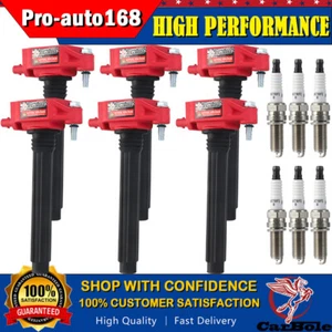 Set of 6 Heavy Duty Ignition Coil & Spark Plug For Jeep Dodge Chrysler Ram UF648 - Picture 1 of 15