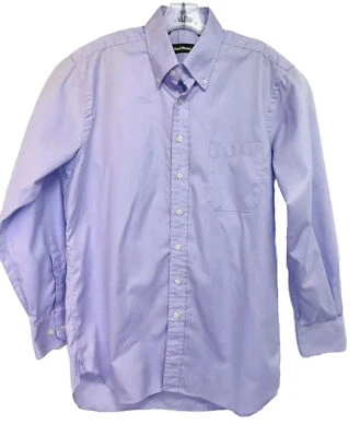 Рубашка дорожная мужская Paul Stuart размер 16 фиолетовая рубашка на пуговицах (A13) б/у в отличном состоянии - Изображение 1 из 4