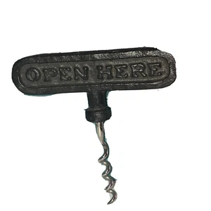 Cast-Iron Fever Which Corkscrew Bottle Opener “ Open Here - Picture 1 of 7