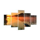 Impression sur Verre 125x70cm Tableaux Image Photo Matin brouillard lac paysage