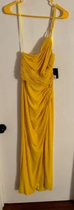 Women NWT "IEENA" yellow, 1 shoulder long gown. Size Small - Picture 1 of 2