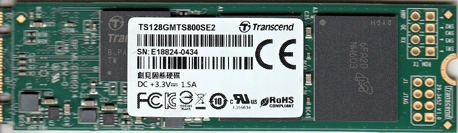 GETAC 523414849035 TRANSCEND TS128GMTS800SE2 128GB M.2 2280 SSD DRIVE - NEW - Image 1 of 1