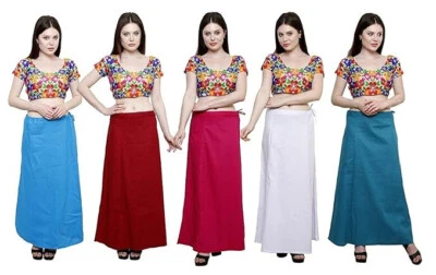 Traditional Readymade Cotton Straight Shapewear Women Girl Saree Underskirt- 5PC - Image 1 of 4