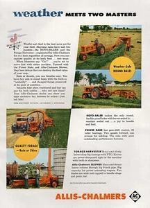 Tractor Allis-Chalmers WD-45 1956 con anuncio a color original Roto-Baler - Imagen 1 de 1