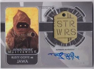 2020 Star Wars Masterwork Dog Tag Auto Rusty Goffe as Jawa 46/99 - Bild 1 von 1