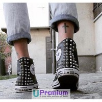 VANS SK8 STIVALETTO Alte Borchiate Nere Argento [Prodotto Personalizzato]  Scarpe EUR 119,00 - PicClick IT
