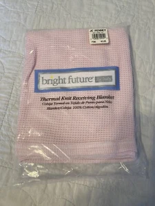 Vintage New JC Penney Pink thermal receiving blanket, SEALED PKG! Made in USA - Picture 1 of 3