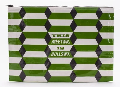 This Meeting Is Bullshit - Blue Q Jumbo Pouch 10.25" X 13.75" (New W/ Tags) - Image 1 of 4