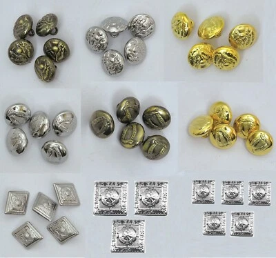 Scottish Kilt Jacket's Rampant Lion, Harp & Thistle Buttons ( SOLD AS SET OF 5) - Image 1 of 4