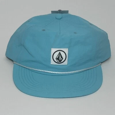 Volcom Light Teal Blue Wave Rider Adjustable Baseball Cap Hat Rope Beach Surf OS - Image 1 of 4