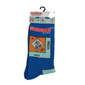 Monopoly Game Mens Crew Socks NEW Size Mens 6-12 Novelty -1 Pair -Quirky Logo - Picture 1 of 5