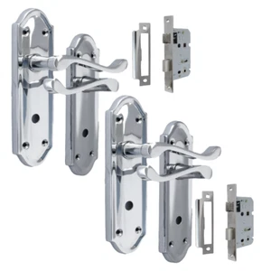 Maniglie per porte cromate - Askworth maniglie per porte interne con anta bagno 2 paia - Foto 1 di 21