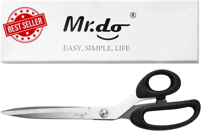 10” Fabric Scissors Heavy Duty Stainless Steel Shears for Sewing Tailor Leather - image 1 of 4