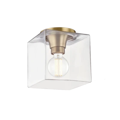 Mitzi Grace 1 Light 8" Flush Mount, Aged Brass - H284501SQS-AGB - Image 1 of 3