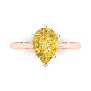 2,5 kt Birnenschliff Gelb Braut Designer Versprechen Verlobungsring 14 kt Rotgold - Bild 1 von 11
