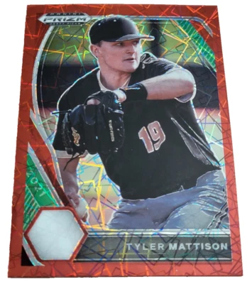 2021 Panini Draft Picks Red College Baseball Card Tyler Mattison PDP104 (C9 - Image 1 of 2
