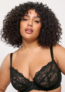 Ann Summers Sexy Lace Fuller Bust Non Padded Plunge Bra Sizes 32DD to 44H Black - Picture 1 of 6